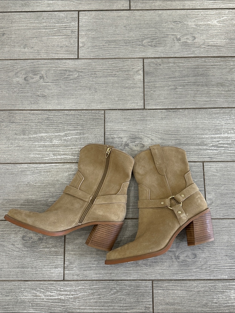 Dolce Vita Kenzen Western Harness Suede Boots New! - Picture 10 of 13